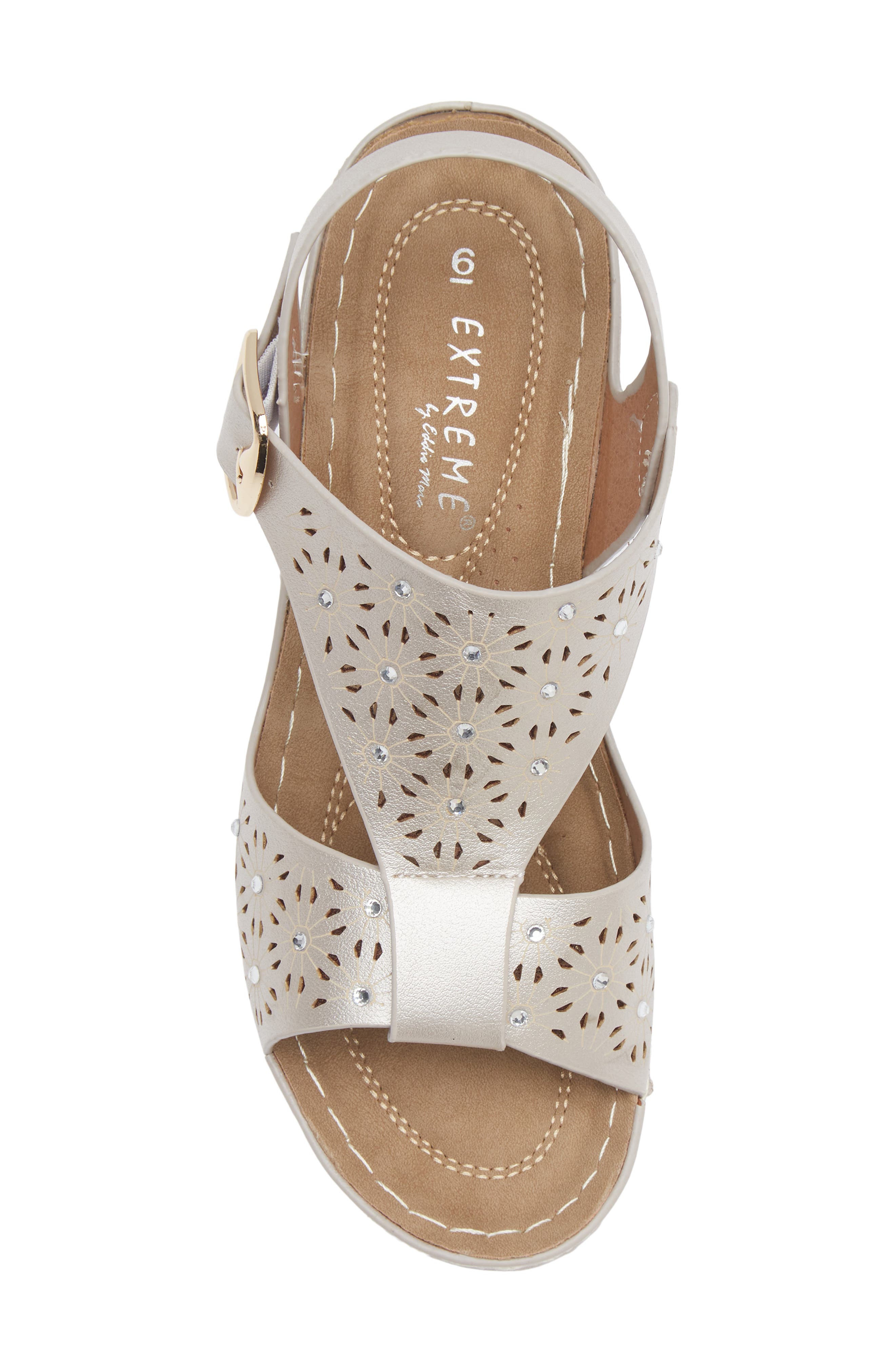 Zora Wedge Sandal, Alternate, color, SILVER