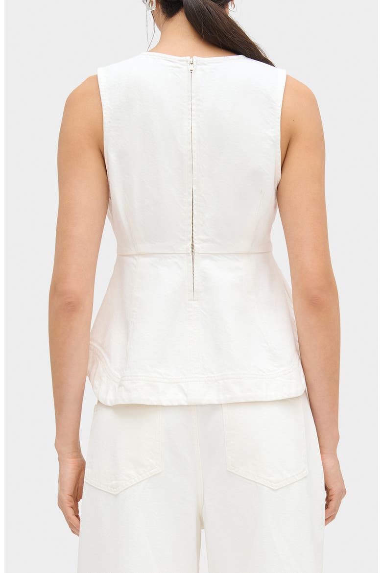 Chlo Sleeveless Organic Cotton Peplum Top, Alternate, color, ECRU