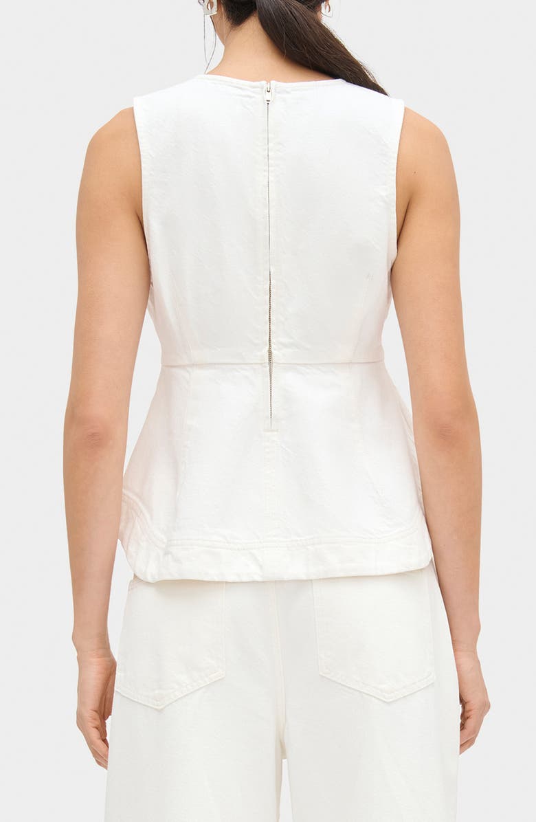 ALIGNE Chlo Sleeveless Organic Cotton Peplum Top, Alternate, color, Ecru