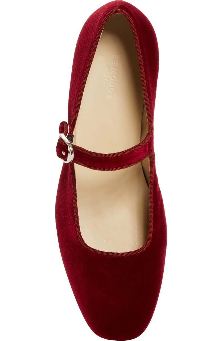 Le Monde Beryl Velveteen Mary Jane Flat, Alternate, color, 040 Berry