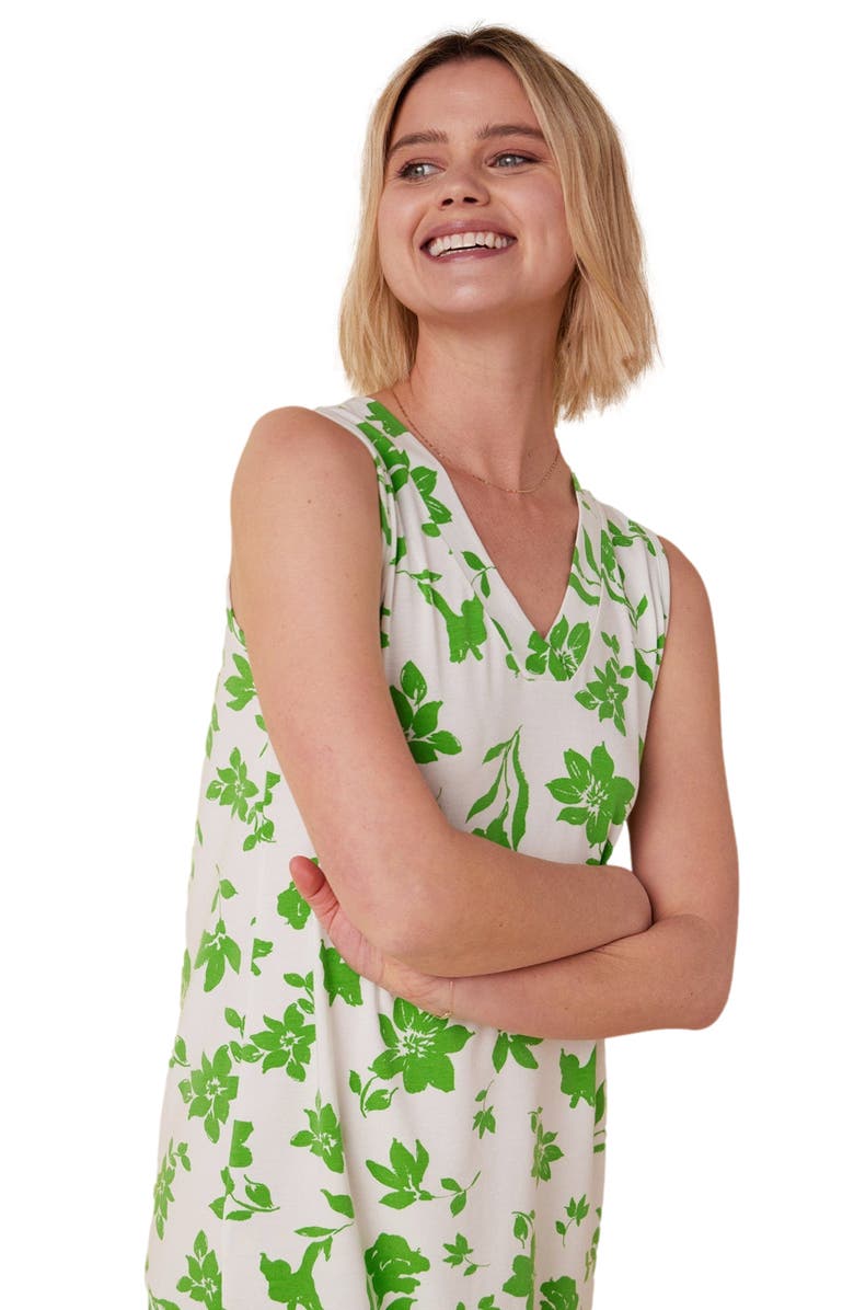 The Cat's Pajamas Pima Knit Nightgown Floral, Alternate, color, Isa