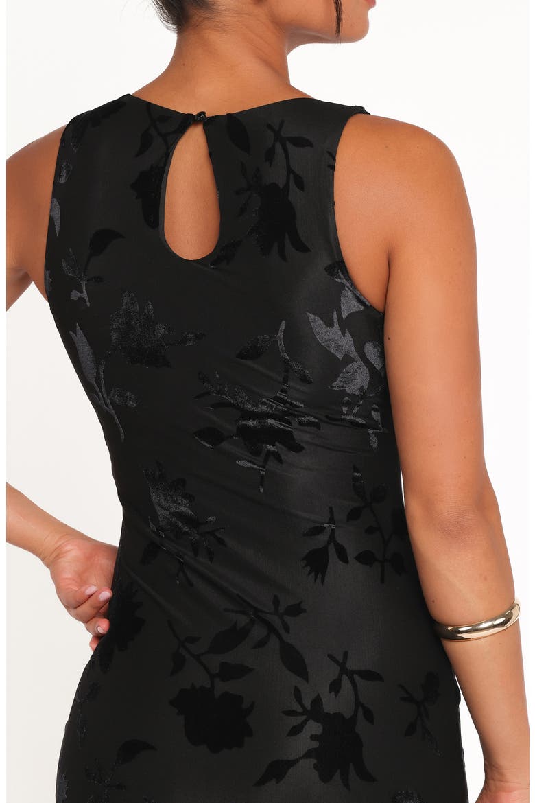 Melinda Sleeveless Velvet Burnout Midi Dress, Alternate, color, BLACK