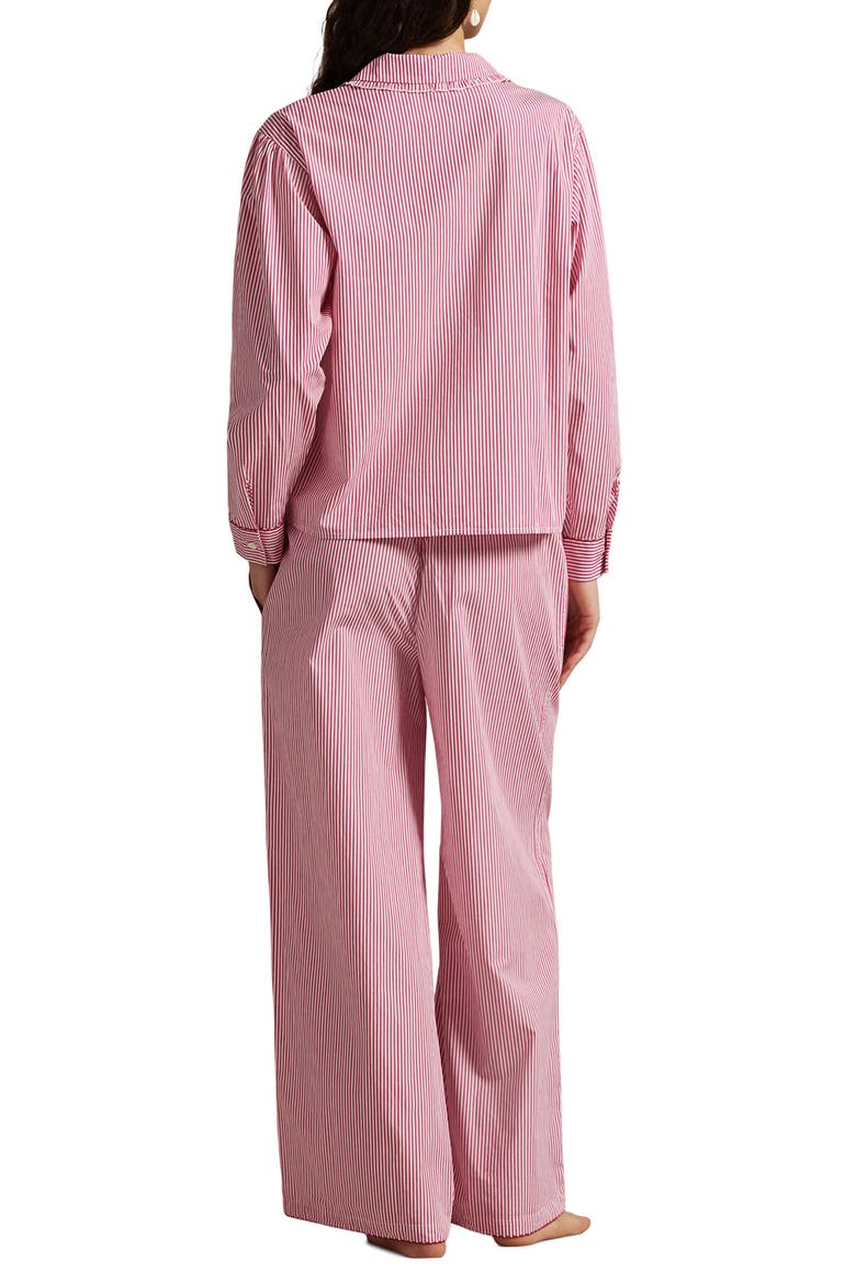 Stitched Long Pajamas, Alternate, color, COLLEGE PINK STRIPE