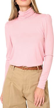 GIBSONLOOK Puff Sleeve Rib Turtleneck