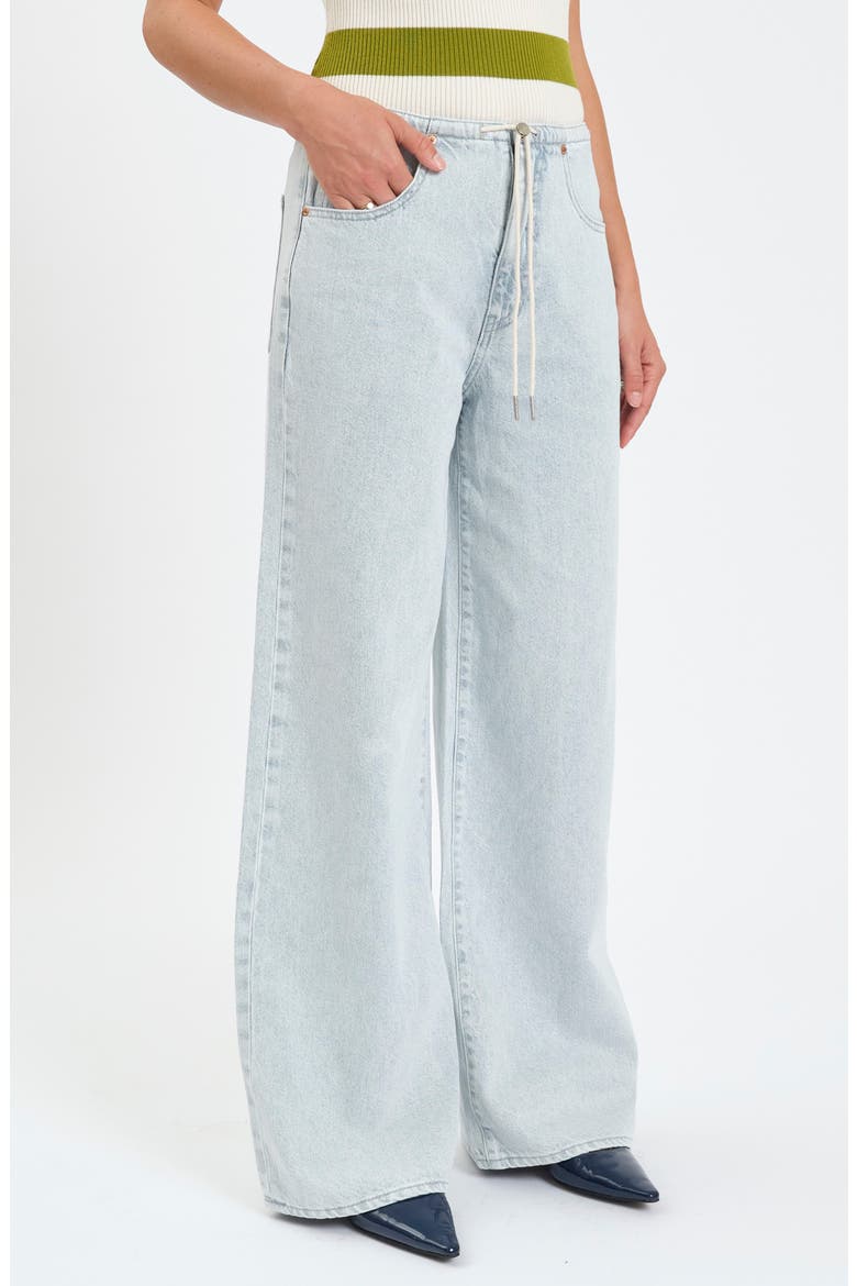 Madison Tie Waist Wide Leg Jeans, Alternate, color, BABY TALK