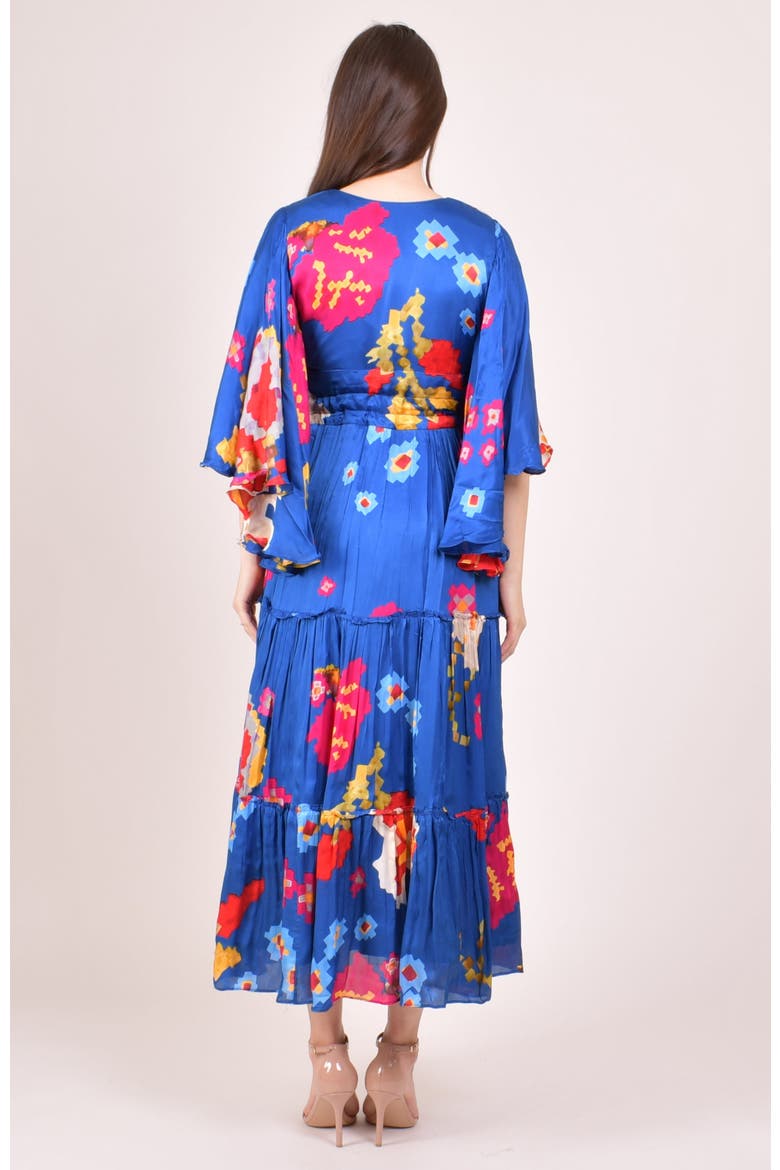 Angel Sleeves Ruffle Maxi Sundress, Alternate, color, Blue