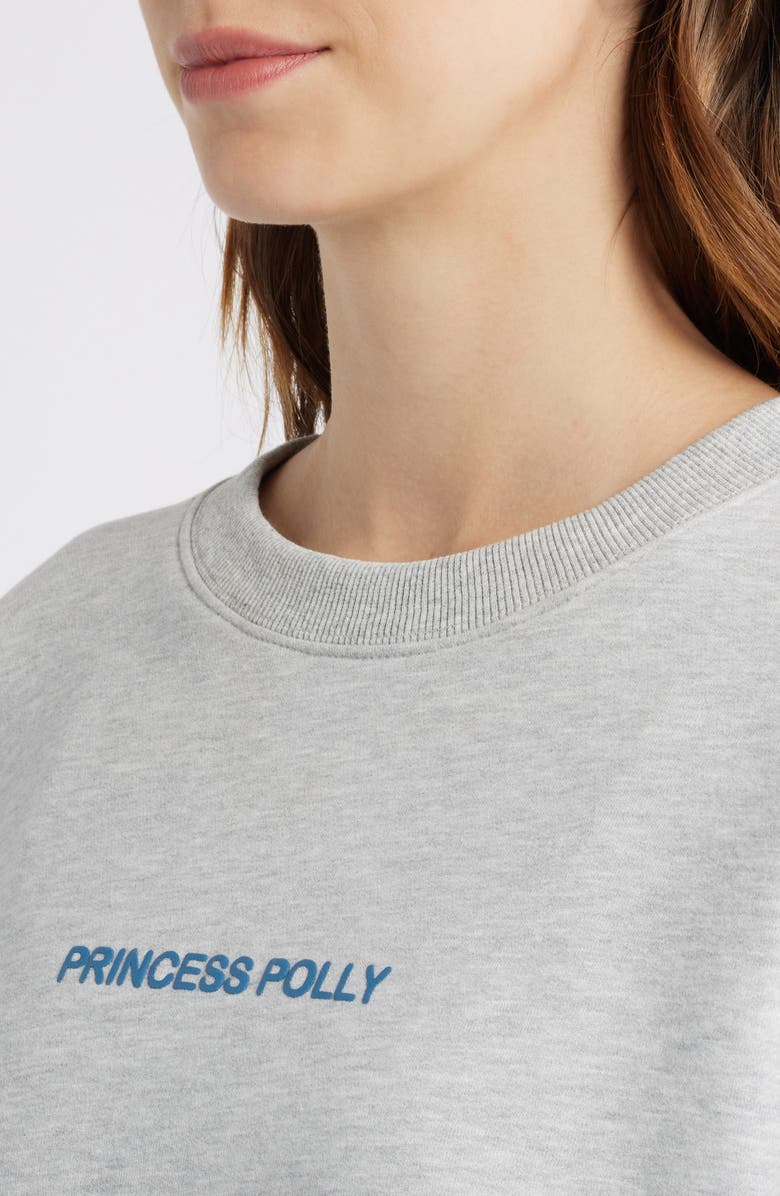 Princess Polly Logo Graphic Crewneck Sweatshirt, Alternate, color, Grey