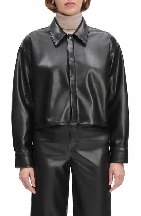 The Brady Faux Leather Shirt Jacket