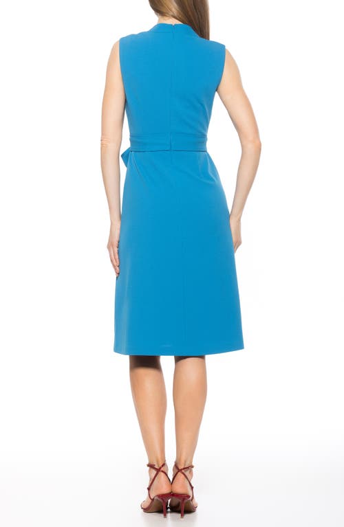 Alexia Admor Dane Tie Waist Midi Dress In Lapis