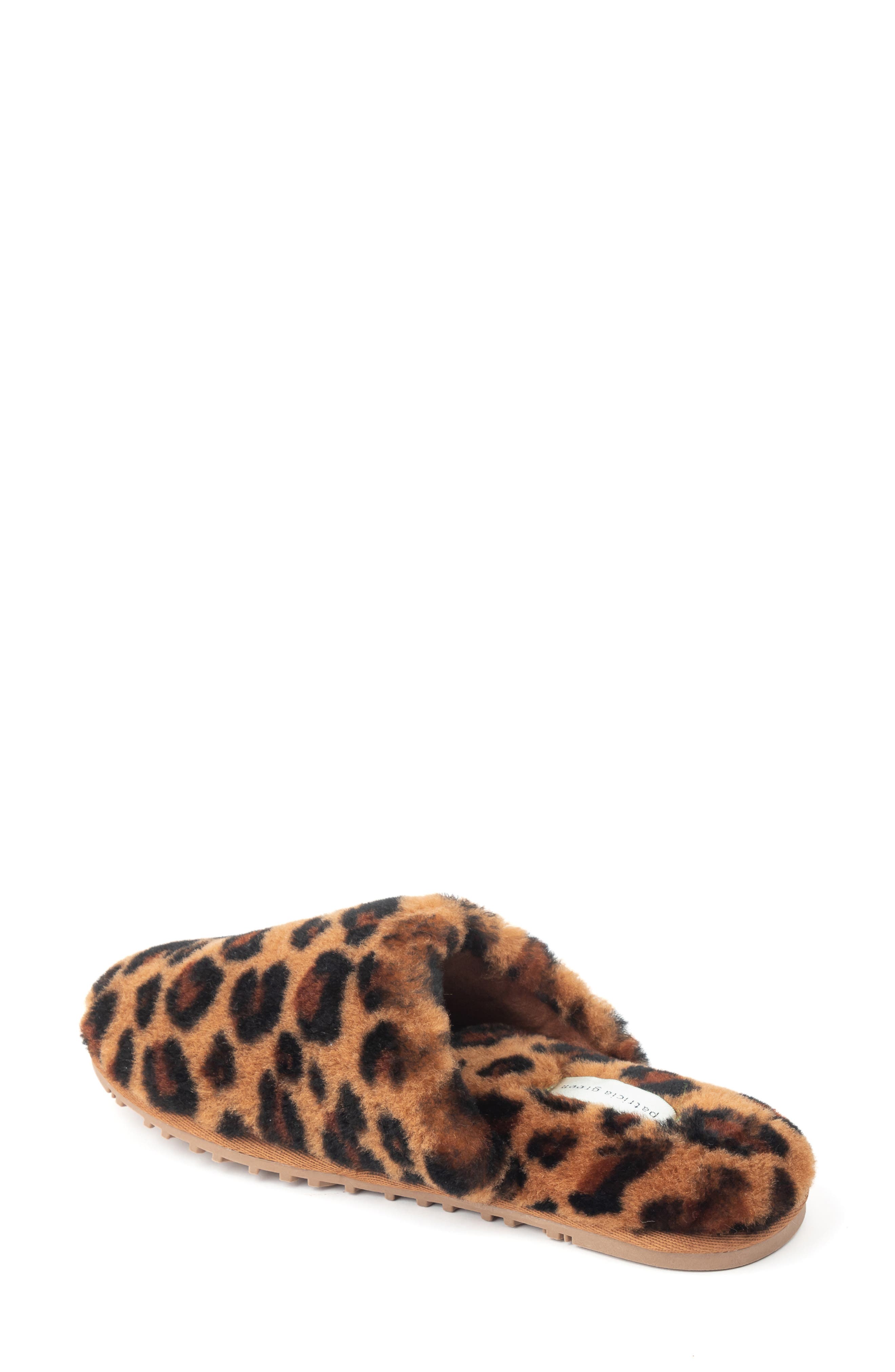 Montana Genuine Shearling Slipper, Alternate, color, LEOPARD