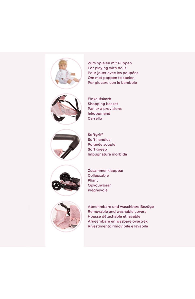 Gotz 3 Wheel Doll Buggy, Little Tiger, Foldable Toy Stroller, Dolls Up to 19.5 Inches, Alternate, color, Multicolored