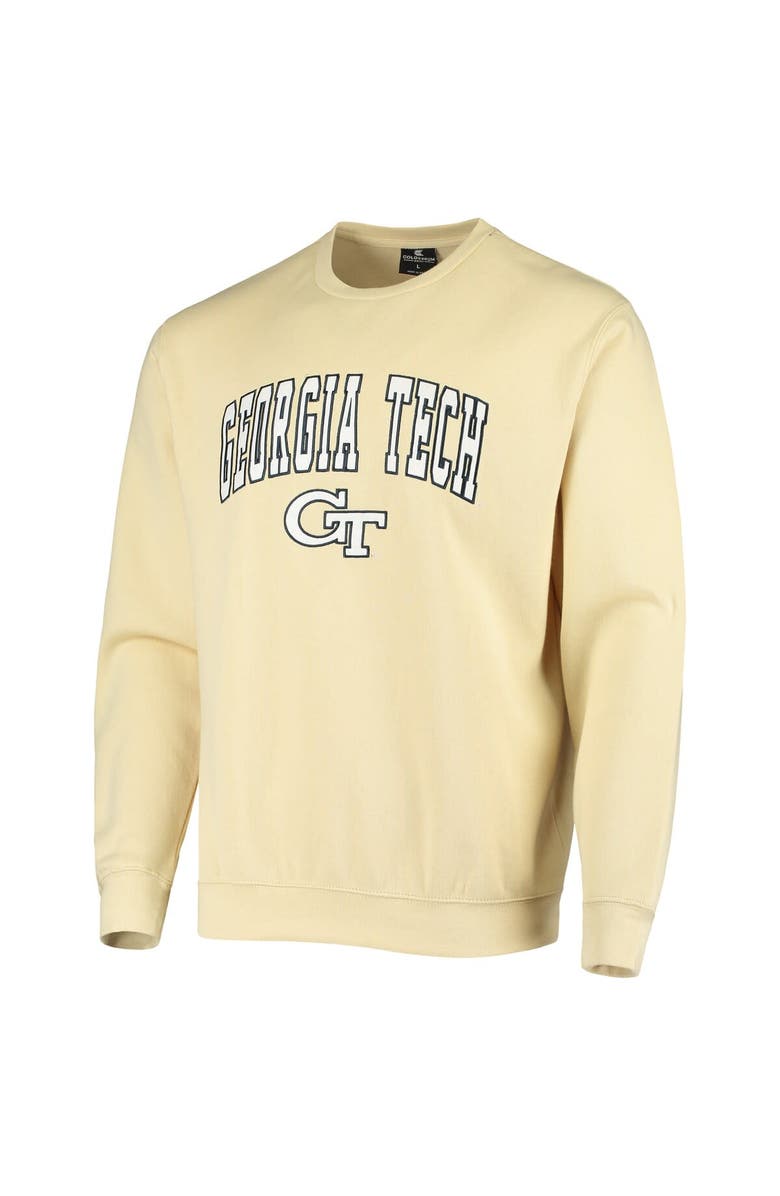 COLOSSEUM Men's Colosseum Gold Georgia Tech Yellow Jackets Arch & Logo Tackle Twill Pullover Sweatshirt, Alternate, color, Vegas Gold