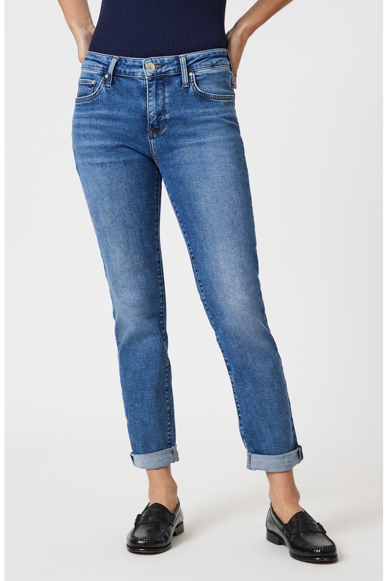 Emma Mid Rise Slim Boyfriend Jeans, Main, color, MID BRUSHED TRIBECA