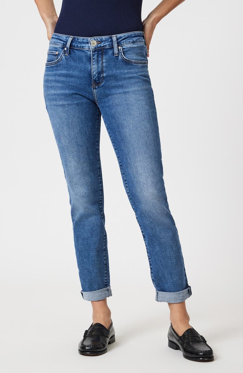 Mavi Jeans Emma Low Rise Slim Boyfriend Jeans, Main, color, Mid Brushed Tribeca