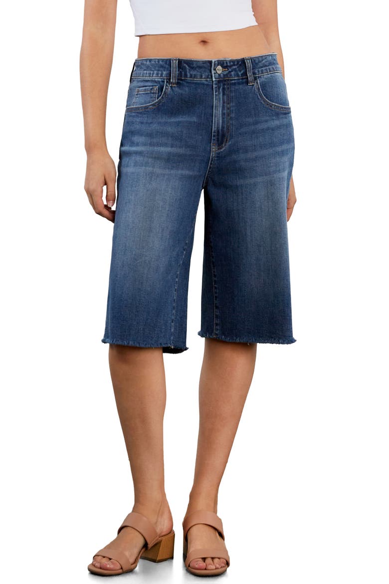Longer Length Denim Shorts, Alternate, color, SHINE BLUE