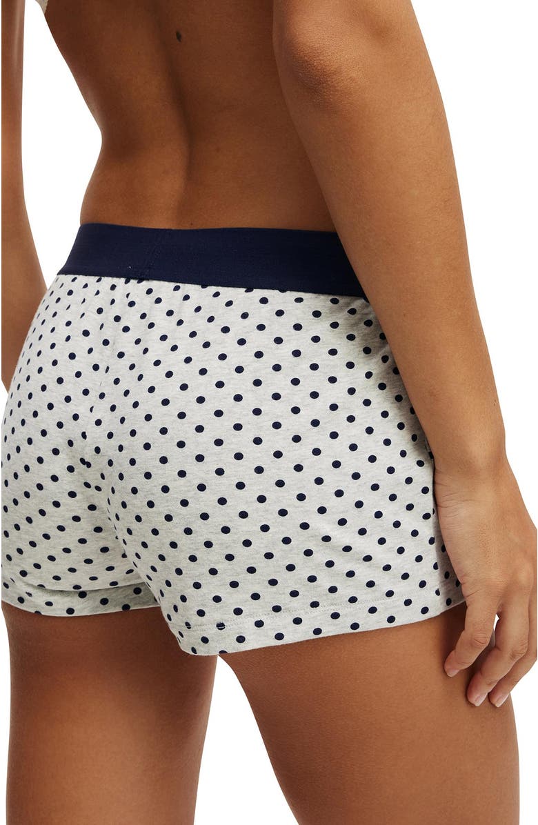 COTTON ON BODY Women's Dreamy Soft Boyshort, Alternate, color, Light Grey Marle Navy Vision