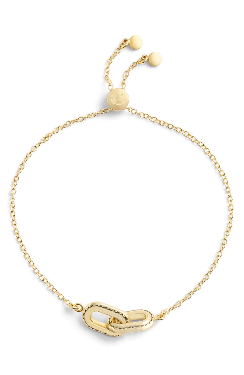 COACH Stitched Link Slider Bracelet, Main, color,