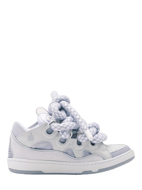 CURB SNEAKERS IN LEATHER WITH SNAKE LACES (WOMEN)