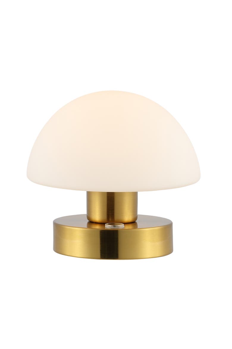 Zoe Modern Minimalist Iron Rechargeable Integrated Portable LED Table Lamp, Main, color, Brass Gold