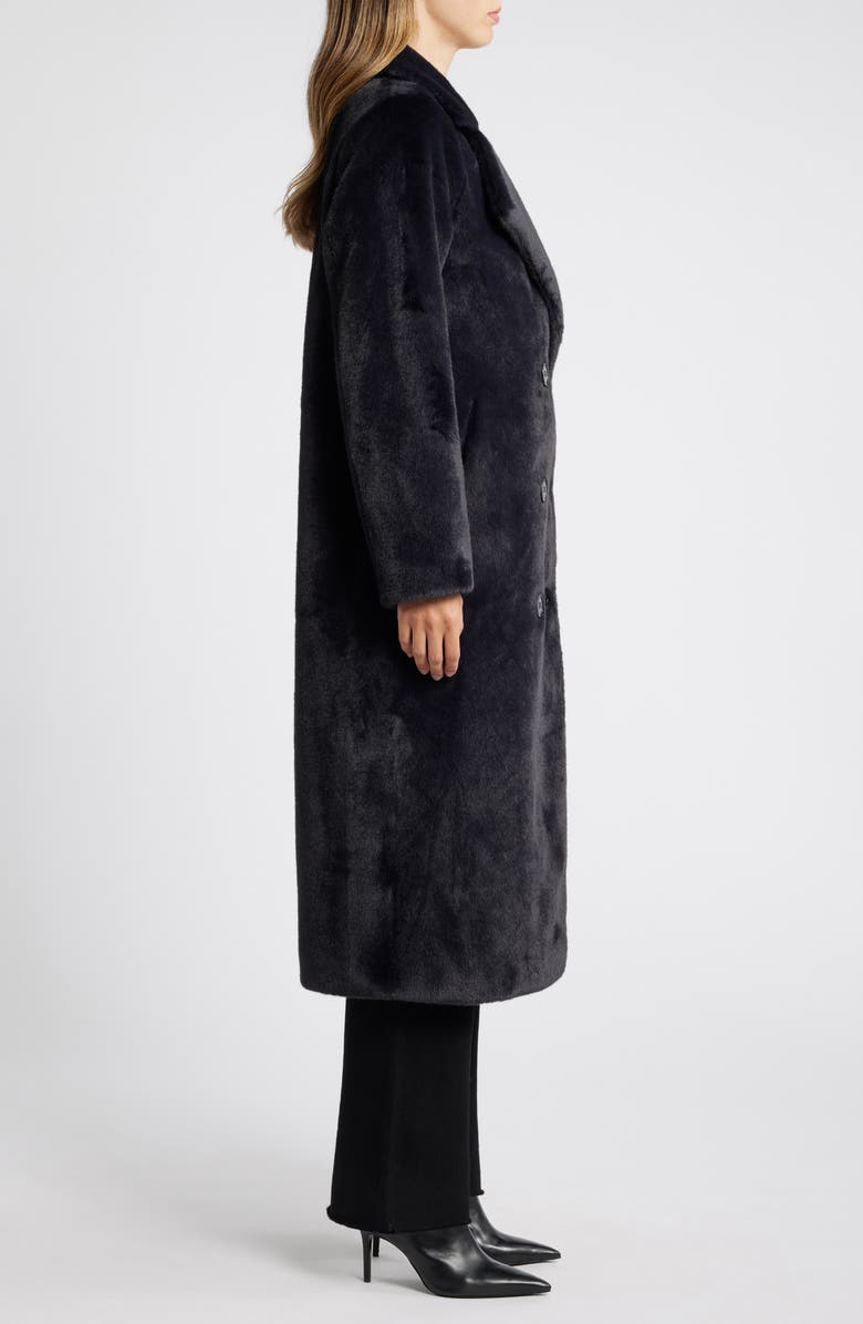 MICHAEL Michael Kors Double Breasted Faux Fur Coat, Alternate, color, 