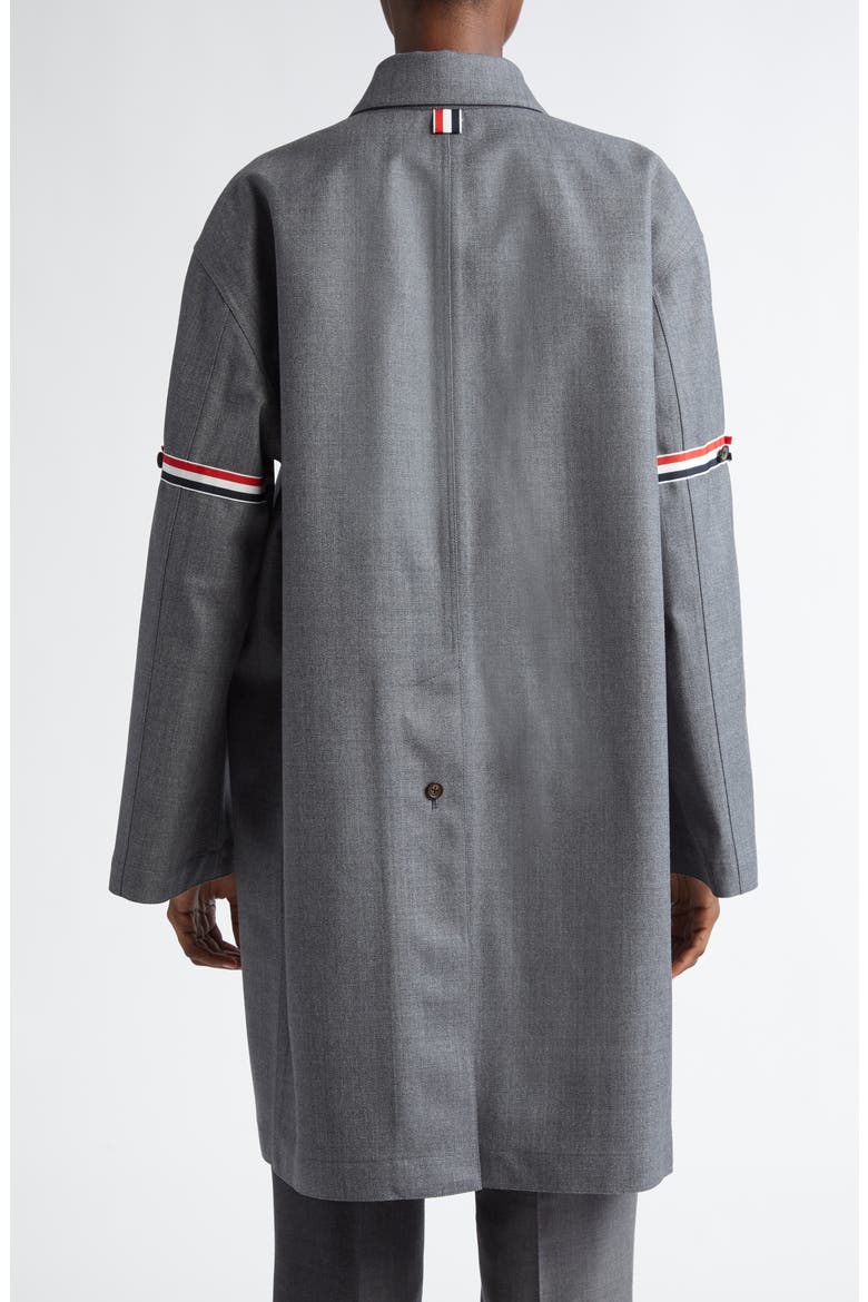 Tricolor Armband Water Resistant Wool Blend Twill Coat, Alternate, color, MEDIUM GREY