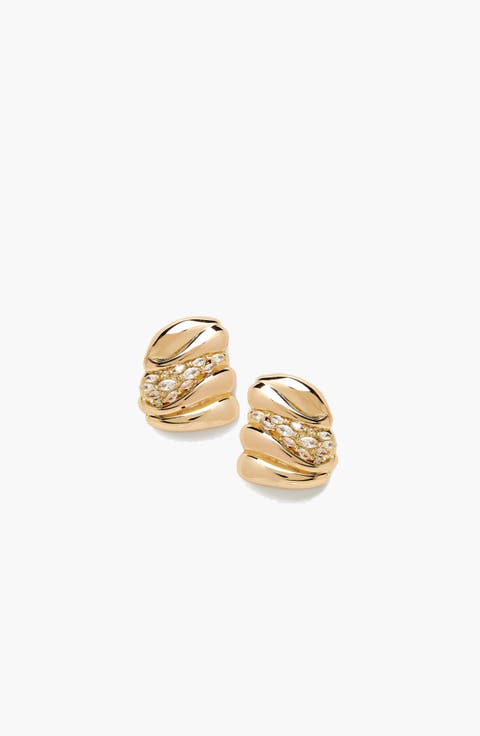 Laque Earrings In Gold And Crystals