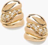 YOJ Laque Earrings In Gold And Crystals