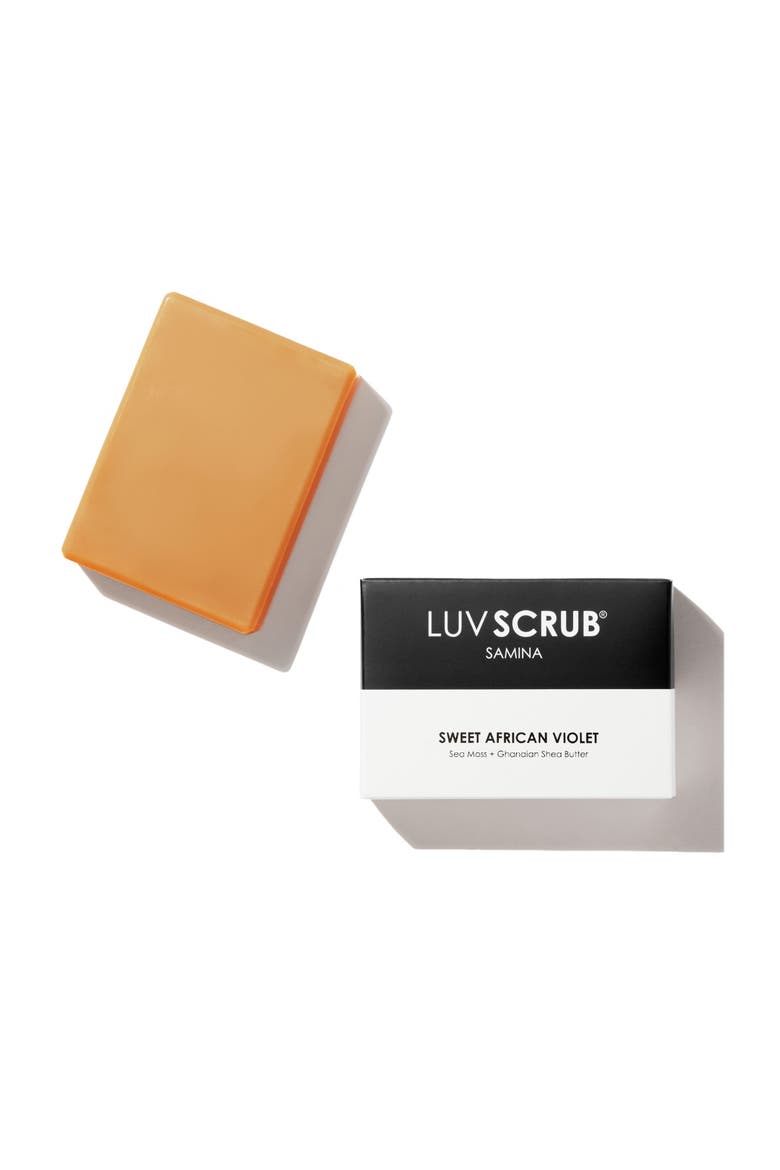 Sweet African Violet Duo - Mesh Body Exfoliator and Samina Bar, Alternate, color, Multiple colors