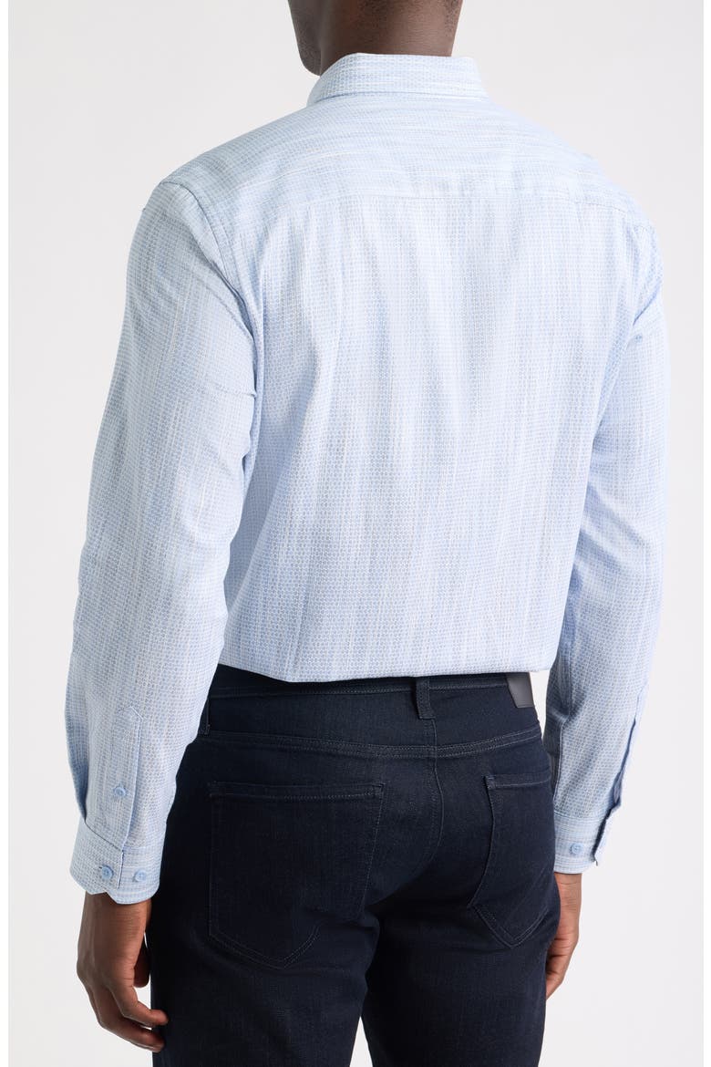Collin Jacquard Cotton Button-Up Shirt, Alternate, color, LT. BLUE
