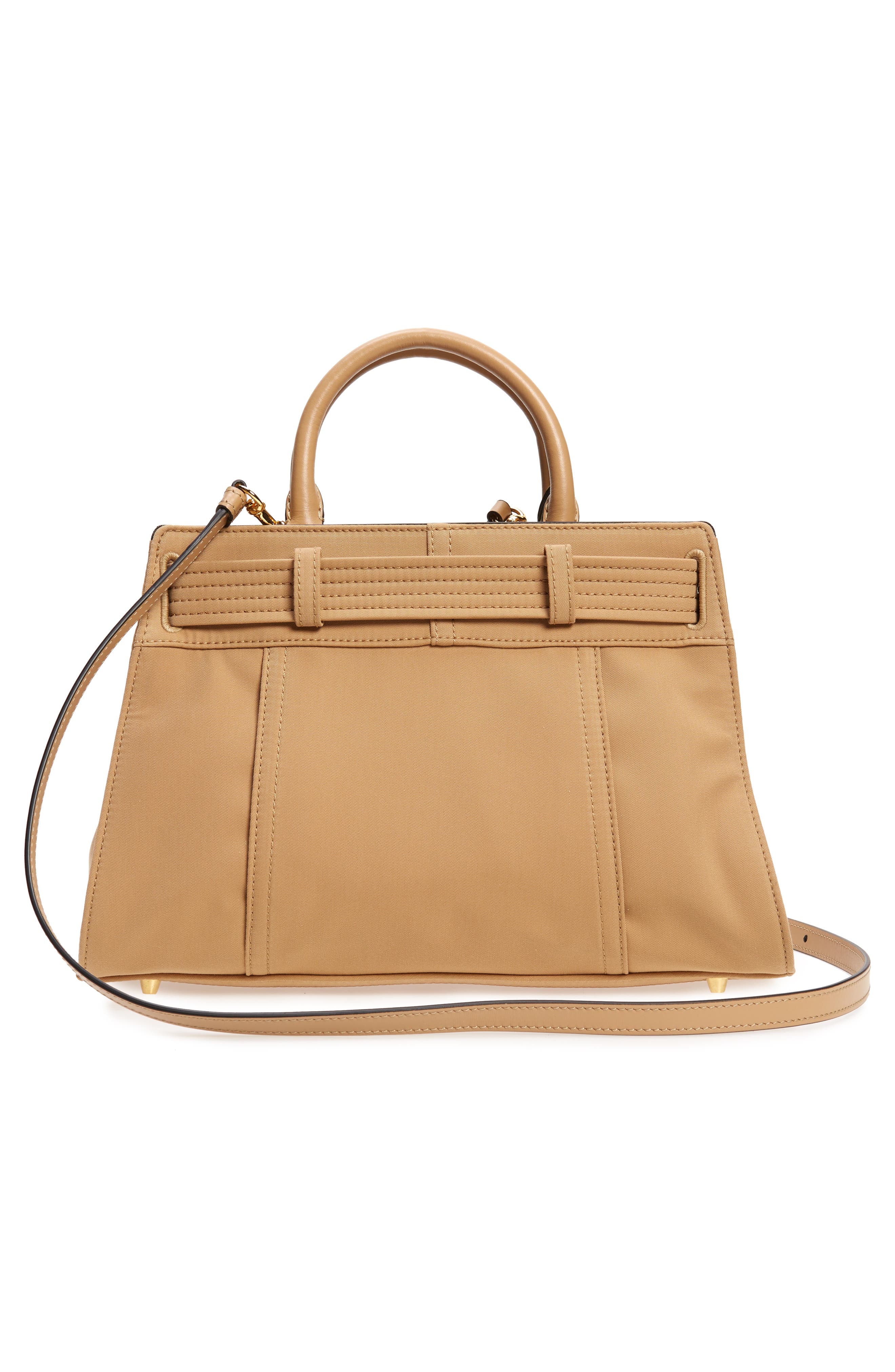 Moschino Trench Coat Gabardine Satchel, Alternate, color, 