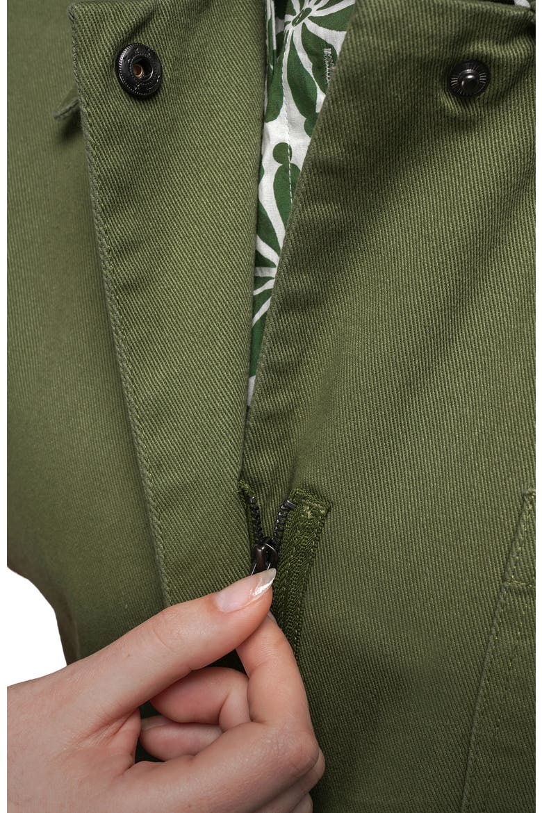 Essential Denim High Waisted Coverall, Alternate, color, MOSS GREEN
