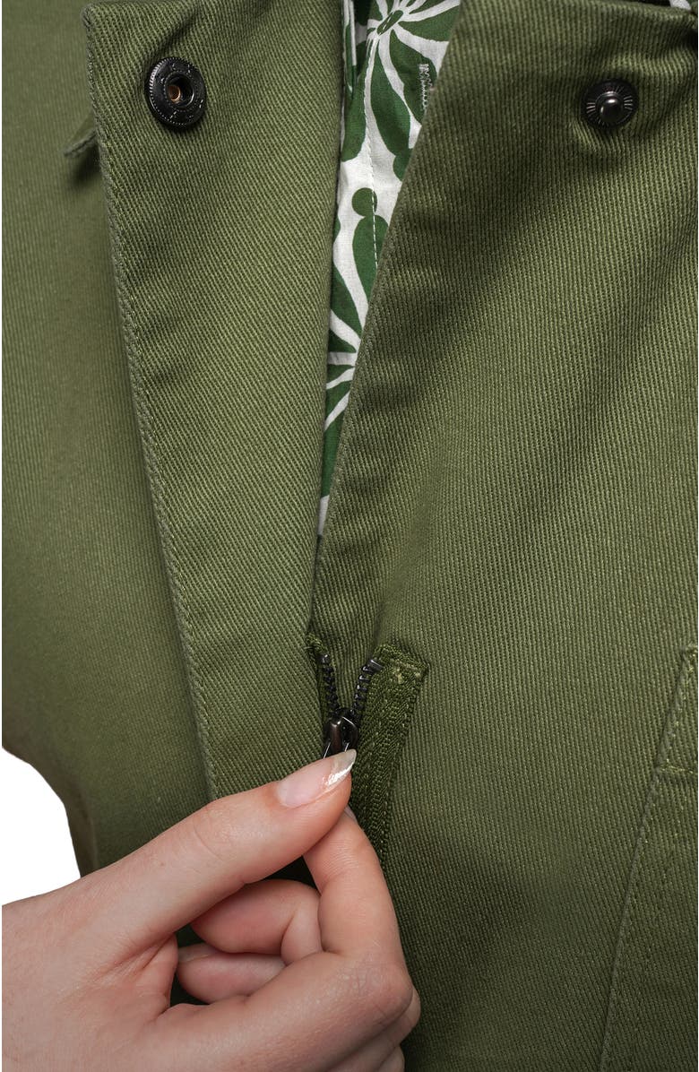 WILDFANG Essential Denim High Waisted Coverall, Alternate, color, Moss Green