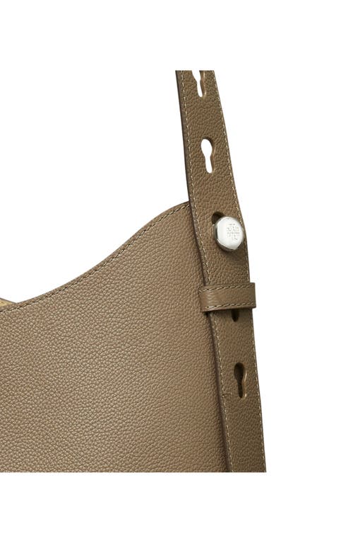 Tory Burch Romy Pebble Leather Hobo Bag In Wild Mushroom