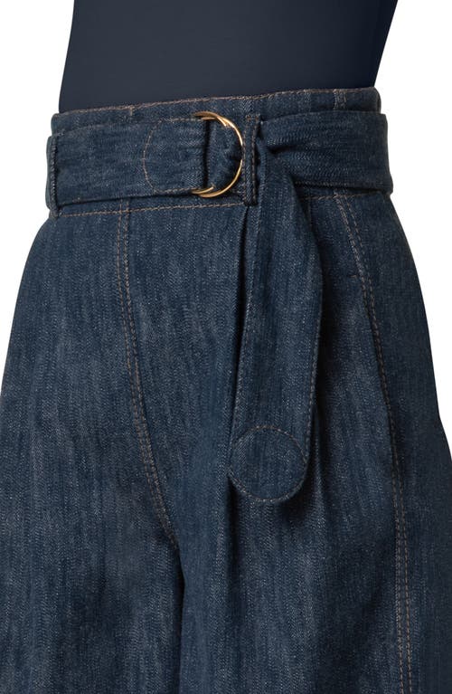 Akris Punto Fioretta Belted Sailor Denim Bermuda Shorts In Navy Denim