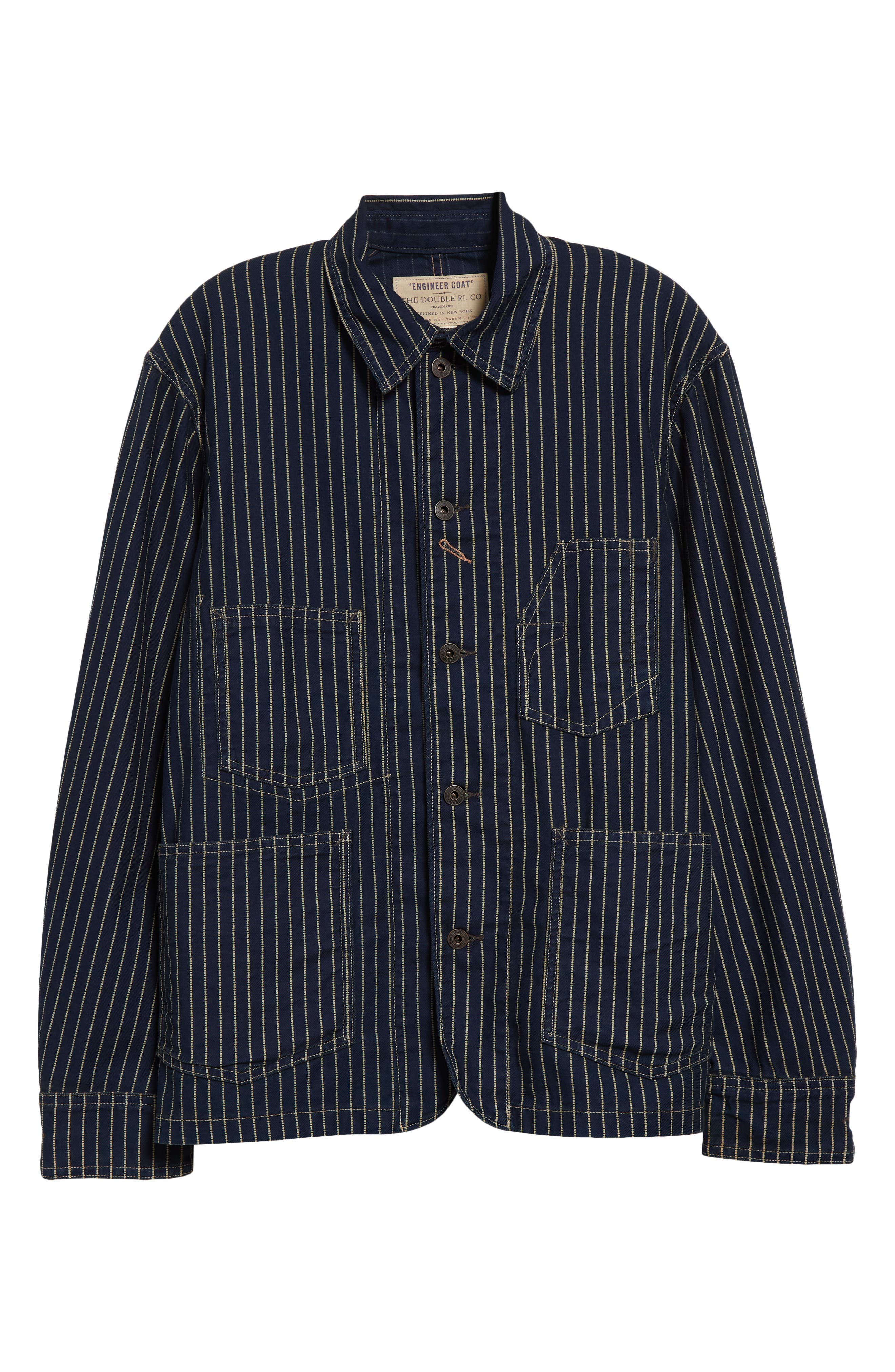 Double RL Johnston Stripe Cotton Twill Engineer Coat (Men) | Nordstrom