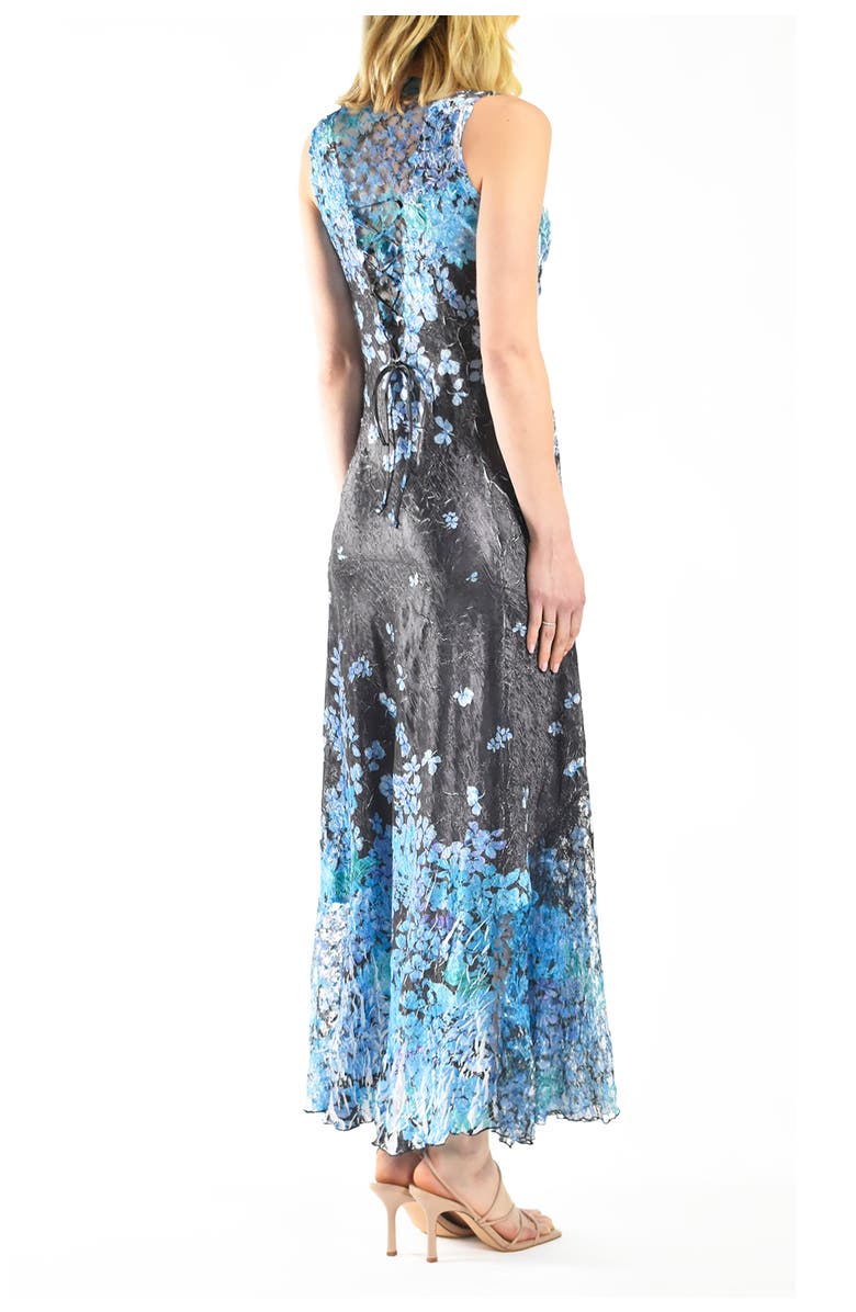 Komarov Blue Floral Border Print Maxi Dress, Alternate, color, Blue Hydrangea