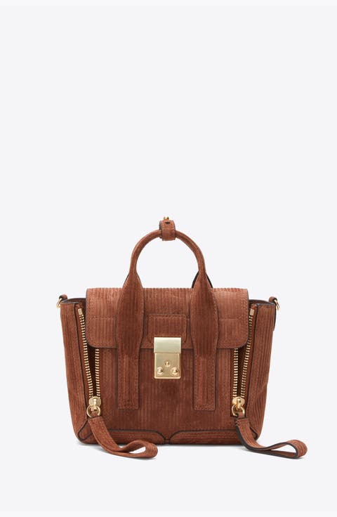 Pashli Mini Embossed Suede Handbag