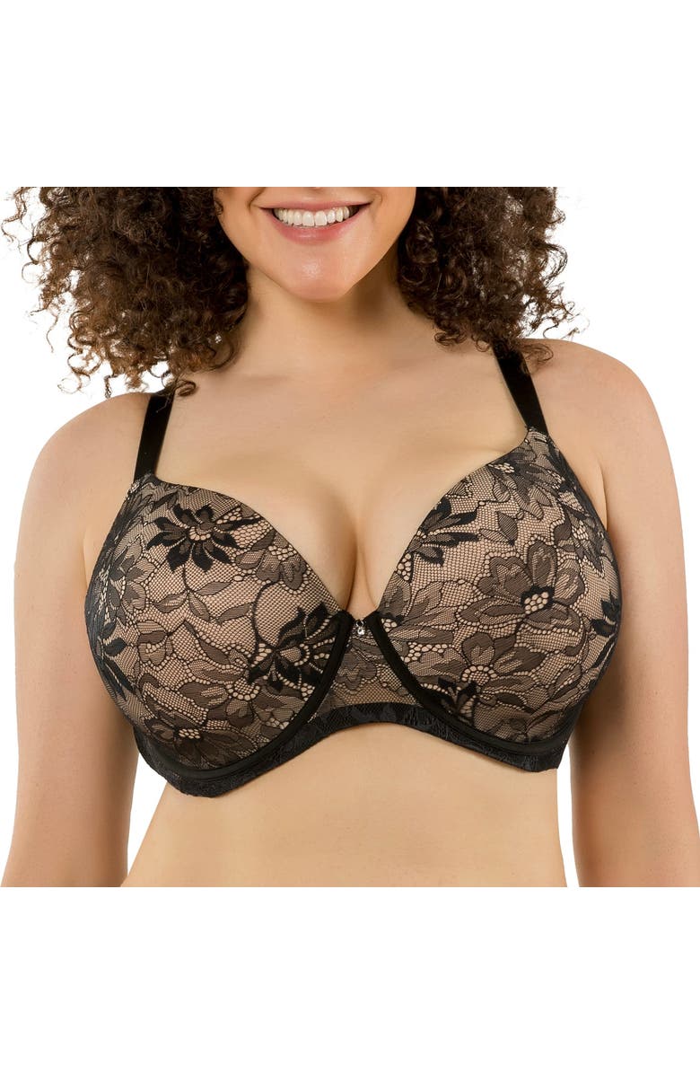 Parfait Luxlacy Lace T-Shirt Bra, Alternate, color, Black