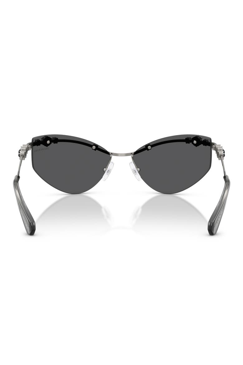 61mm Irregular Sunglasses, Alternate, color, GUNMETAL / GREY MIRROR BLACK