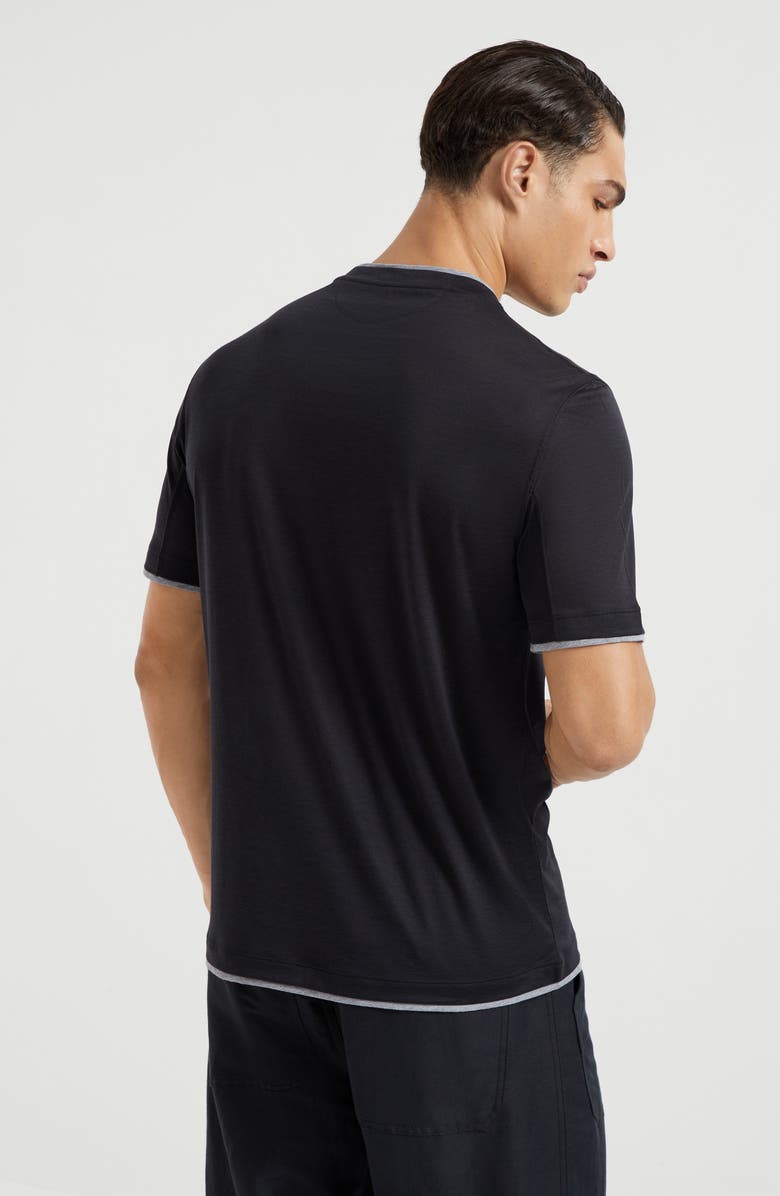 Brunello Cucinelli T-shirt with faux-layering, Alternate, color, 