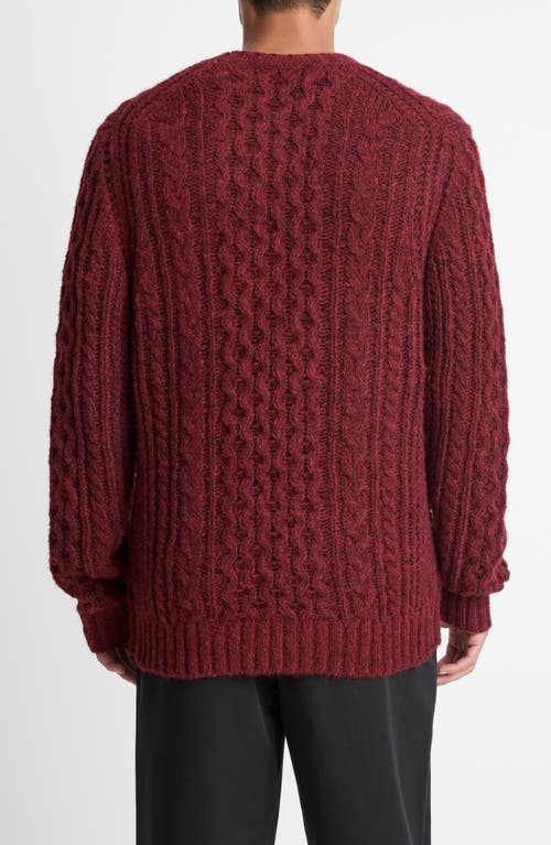 Vince Airpsun Cable Sweater In Red