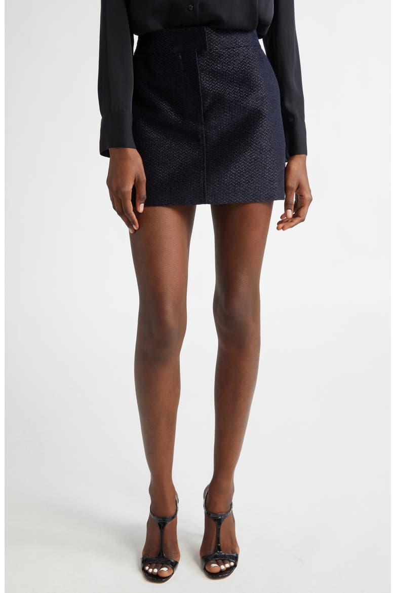 Metallic Bouclé Miniskirt, Main, color, COMBO BLACK/ BLUE