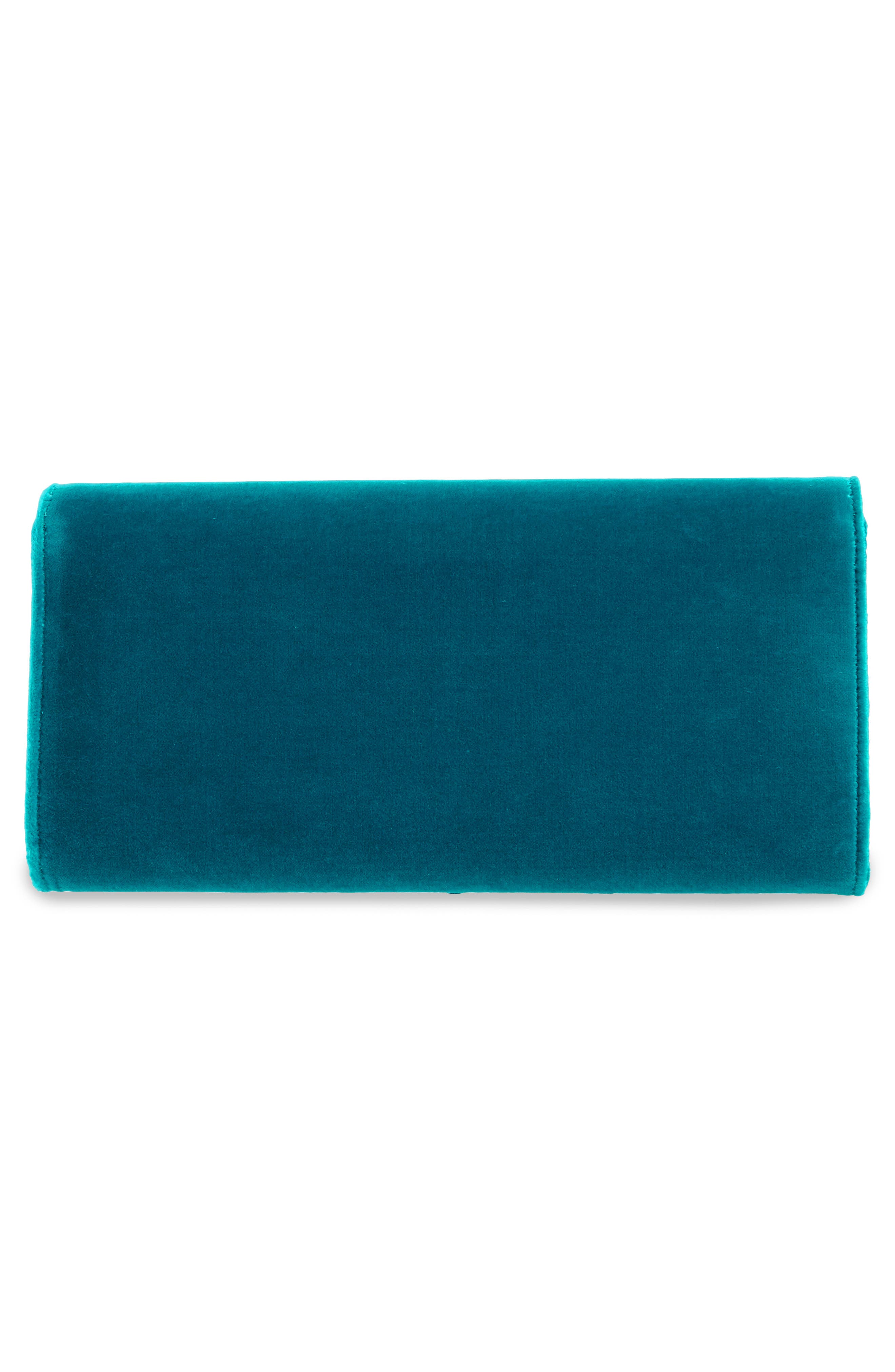 Dionysus Velvet Clutch, Alternate, color, PIVONE/BLK DIAMOND