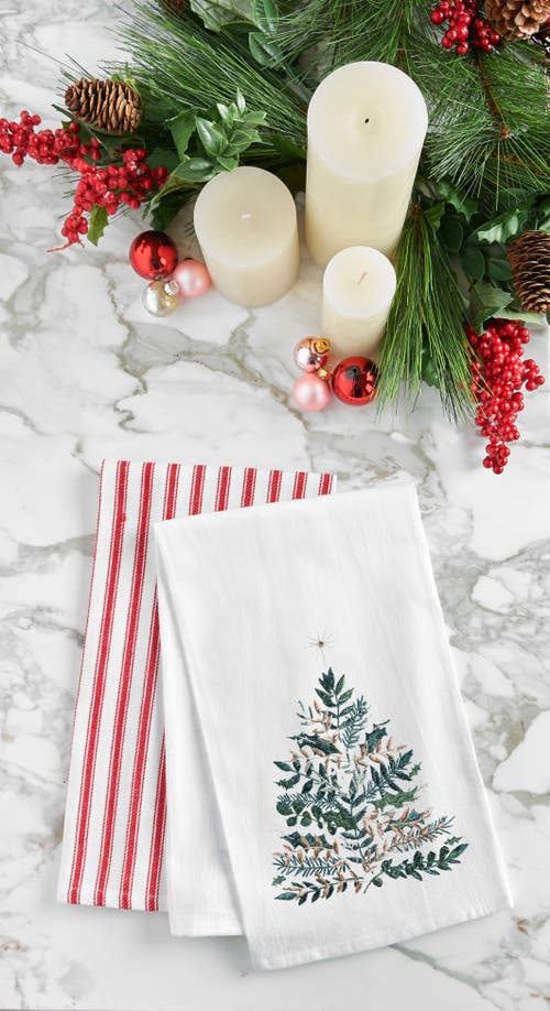 C & F Home C&f Home Emerald Green Christmas Tree Cotton Flour Sack Kitchen Dish Cotton Flour Sack Kitchen Dish In White