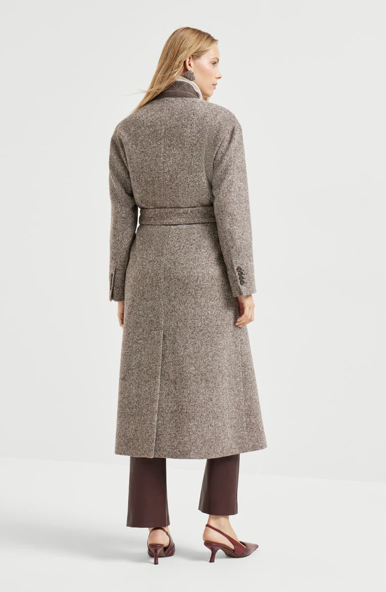 Brunello Cucinelli Coat with monili, Alternate, color, Brown