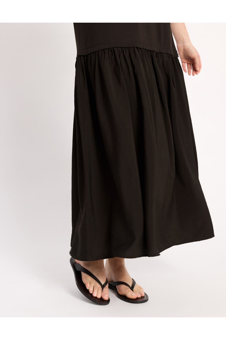 Boxy Crew Neck Maxi Dress, Alternate, color, Chocolate