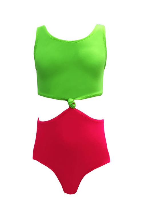 Nessi Byrd Knot-front Cutout One-piece Swimsuit, Toddler, Little Kid & Big Kid In Multi
