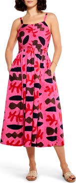 NIC+ZOE Cutout Crush Midi Fit & Flare Dress