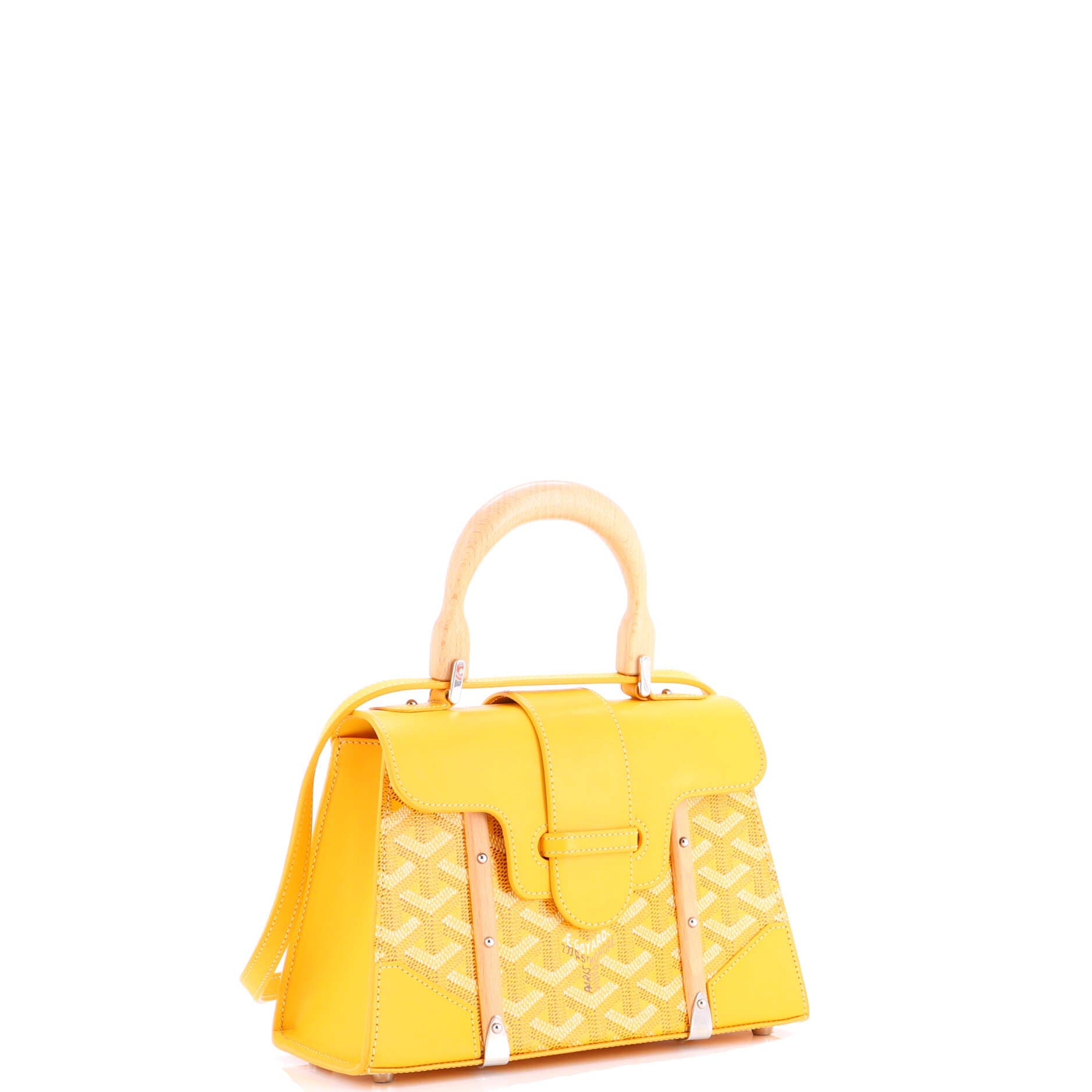 Pre-Owned Goyard Structured Saigon Top Handle Bag Coated Canvas with Leather Mini, Alternate, color, 