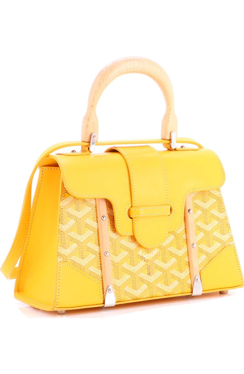 Pre-Owned Goyard Structured Saigon Top Handle Bag Coated Canvas with Leather Mini, Alternate, color, Yellow
